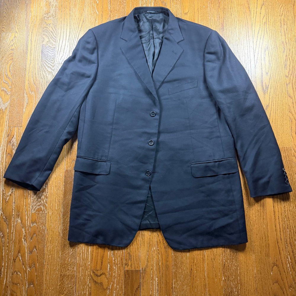 Ermenegildo Zegna High Performance Black Wool Blazer Mens 50L 3 Button SportCoat
